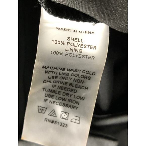 Vince Camuto Pants Pleated Wide Leg High Rise Flowy Satin Trousers Rich Black 14 - Picture 8 of 12